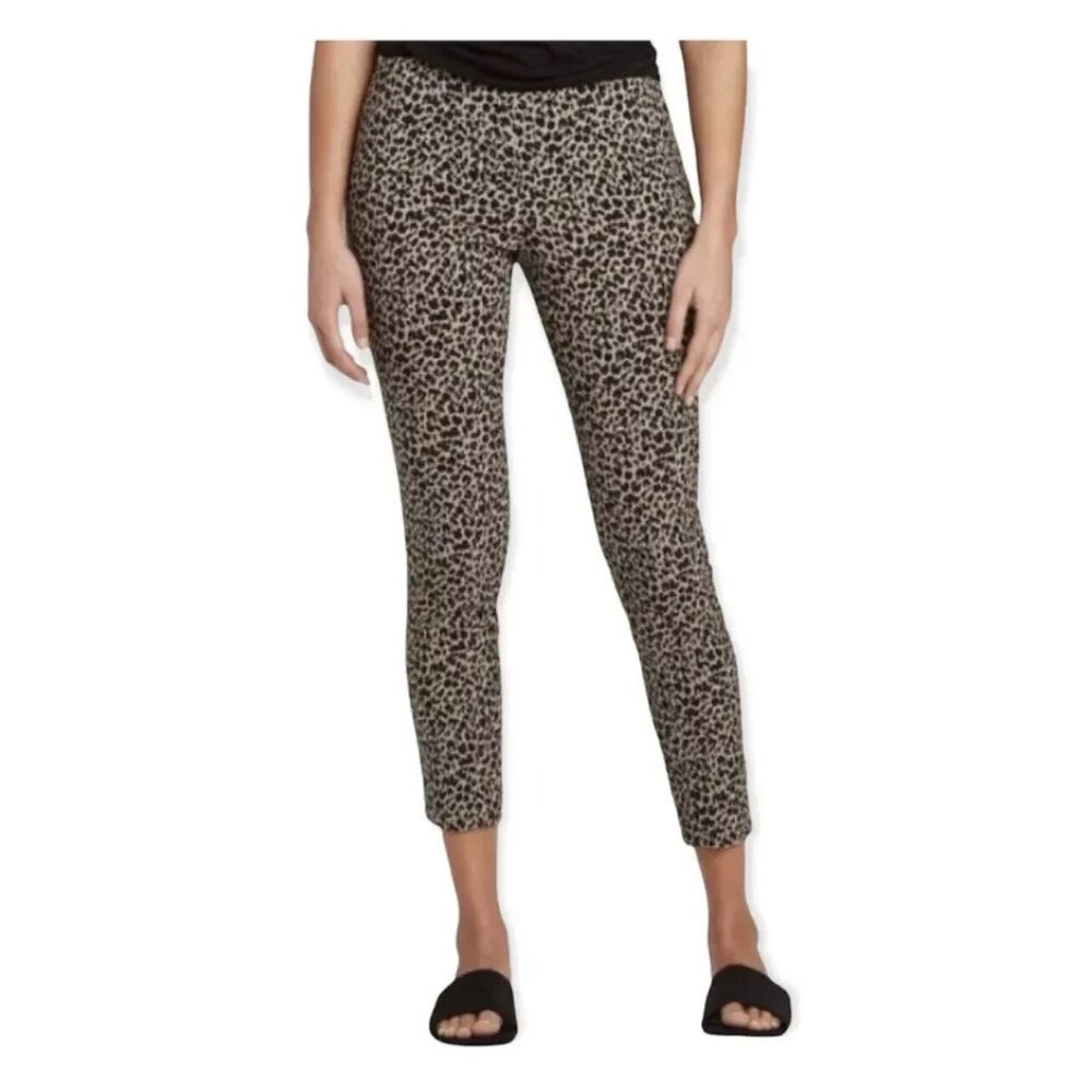 A New Day Leopard Print High Rise Stretch Skinny Side Zip Crop Pants Size 0 NEW